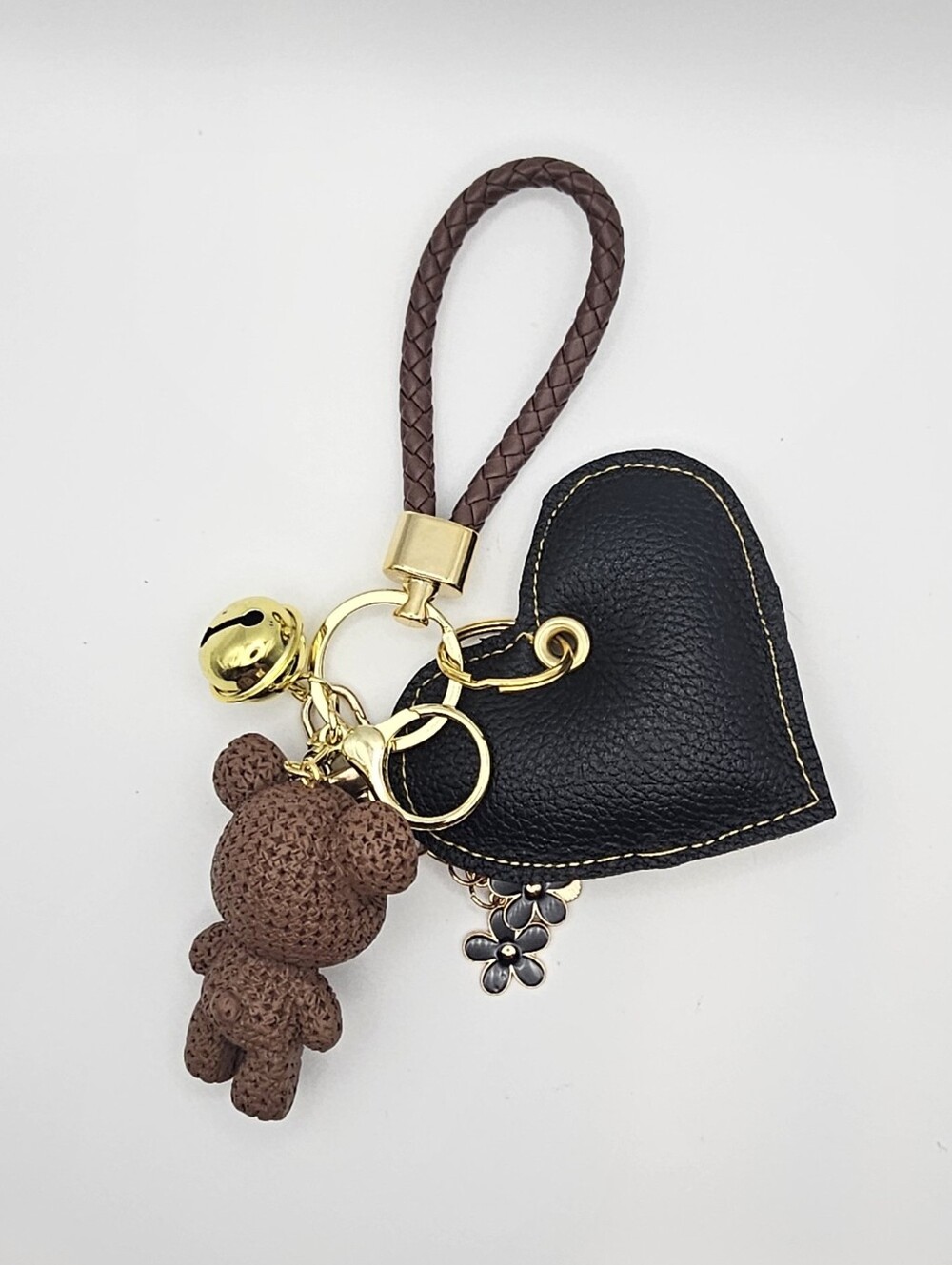 Upcycled Leather Purse Key Chain Charm - Picture 5 of 9